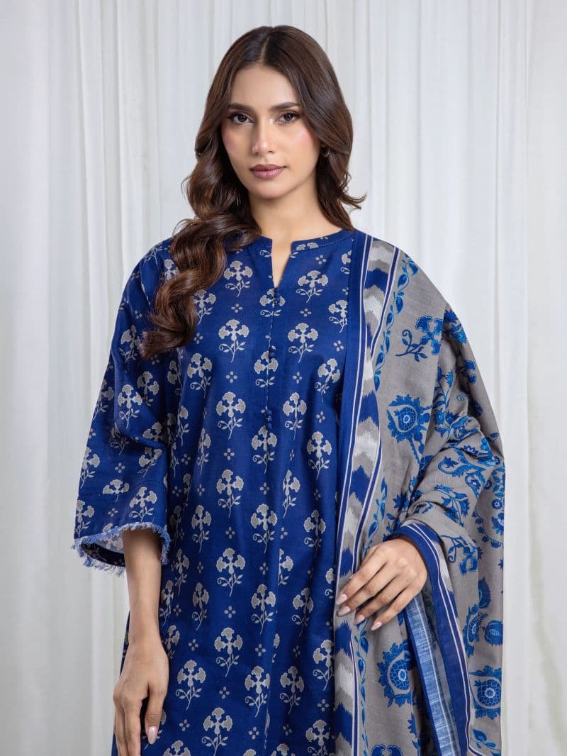 Printed Khaddar Suit - EWU6A3-37070-3P