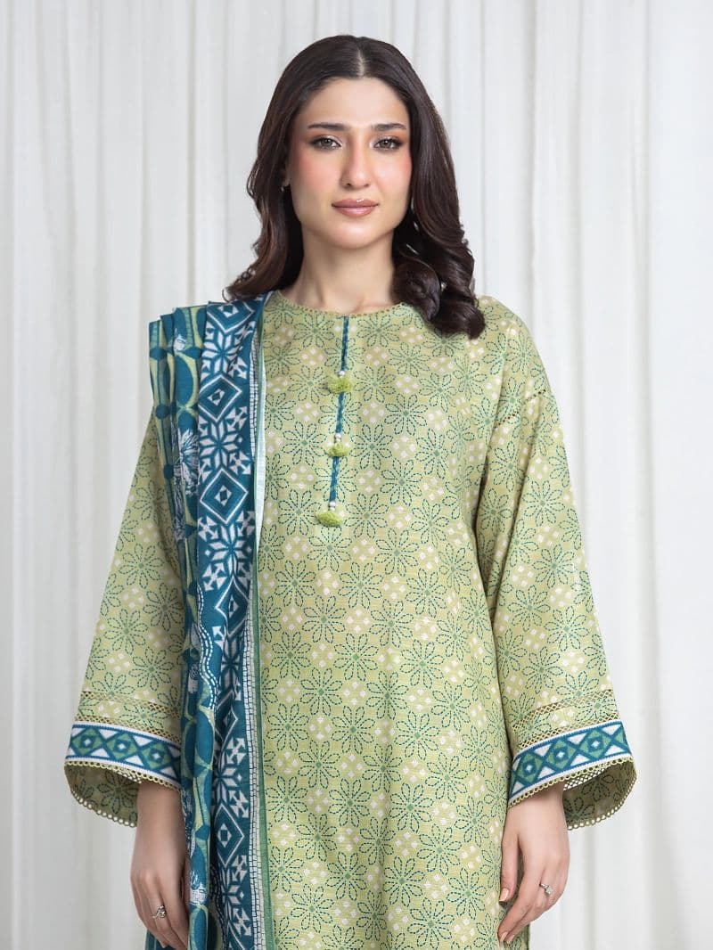 Printed Khaddar Suit - EWU6A3-37185-3P