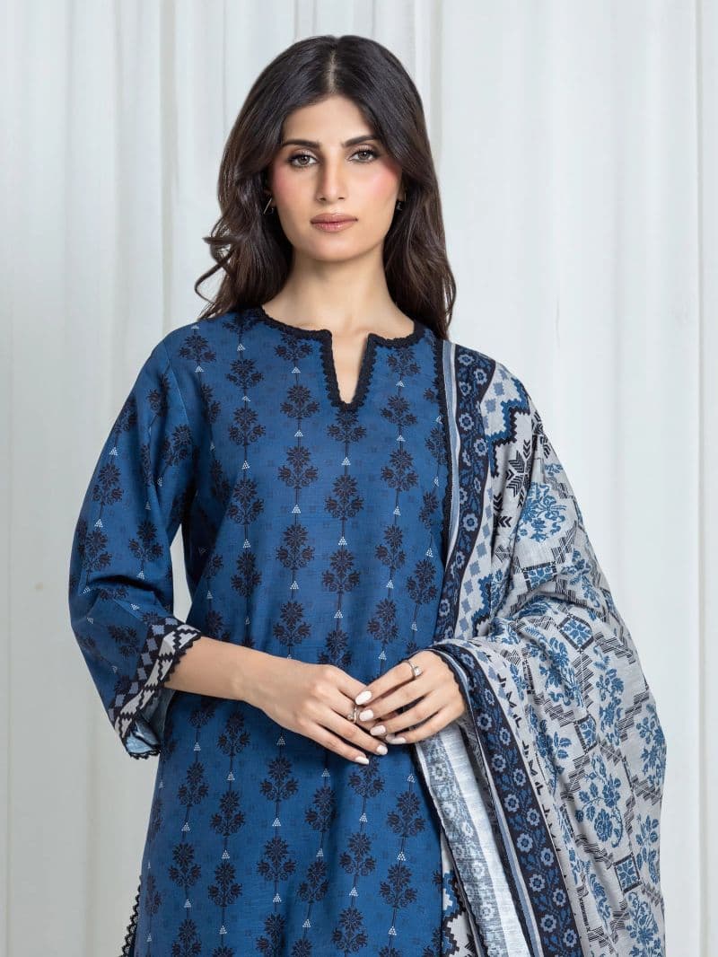 Printed Khaddar Suit - EWU6A3-37075-3P
