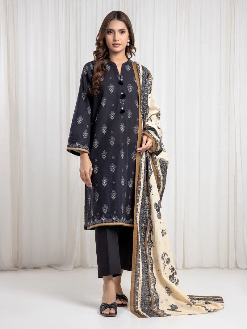 Printed Khaddar Suit - EWU6A3-37074-3P