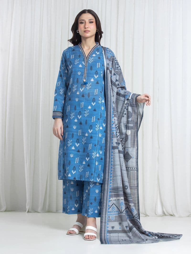 Printed Khaddar Suit - EWU6A3-37183-3P thumbnail