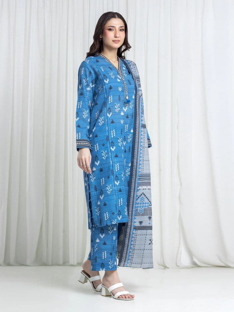 Printed Khaddar Suit - EWU6A3-37183-3P thumbnail