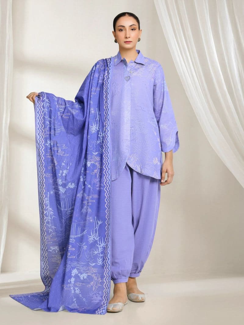 Printed Khaddar Suit - EWU6A3-37114-3P thumbnail