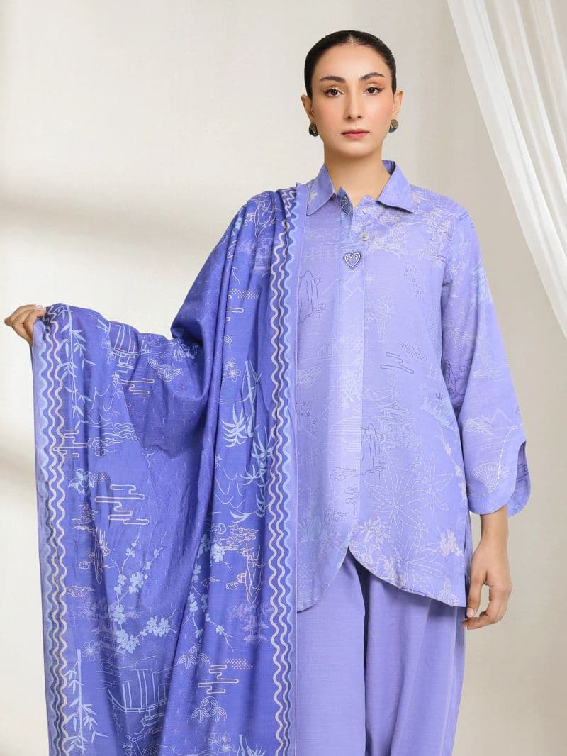 Printed Khaddar Suit - EWU6A3-37114-3P thumbnail