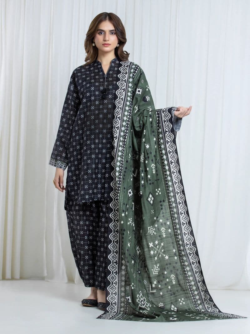 Printed Khaddar Suit - EWU6A3-37174-3P