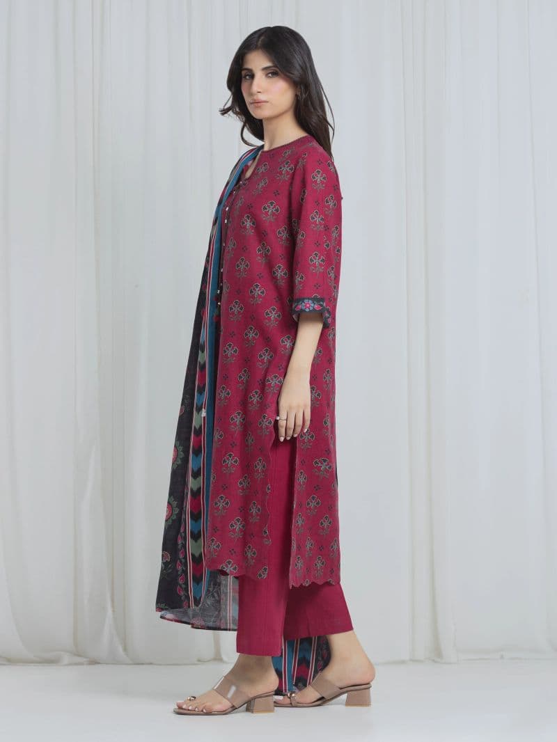 Printed Khaddar Suit - EWU6A3-37069-3P