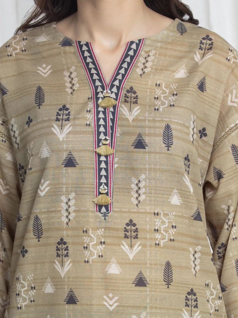 Printed Khaddar Suit - EWU6A3-37182-3P