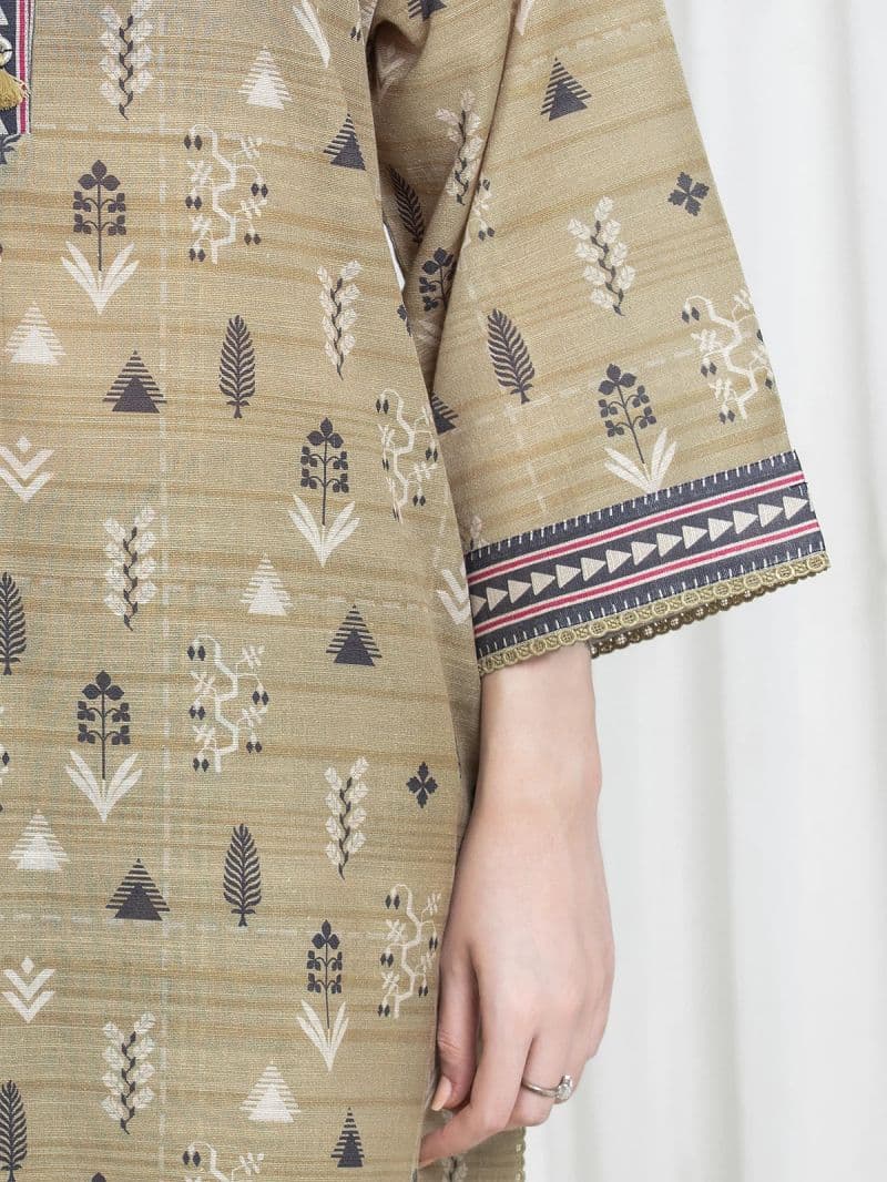 Printed Khaddar Suit - EWU6A3-37182-3P