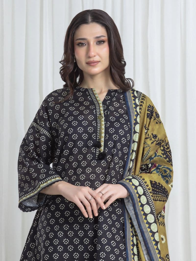 Printed Khaddar Suit - EWU6A3-37181-3P thumbnail