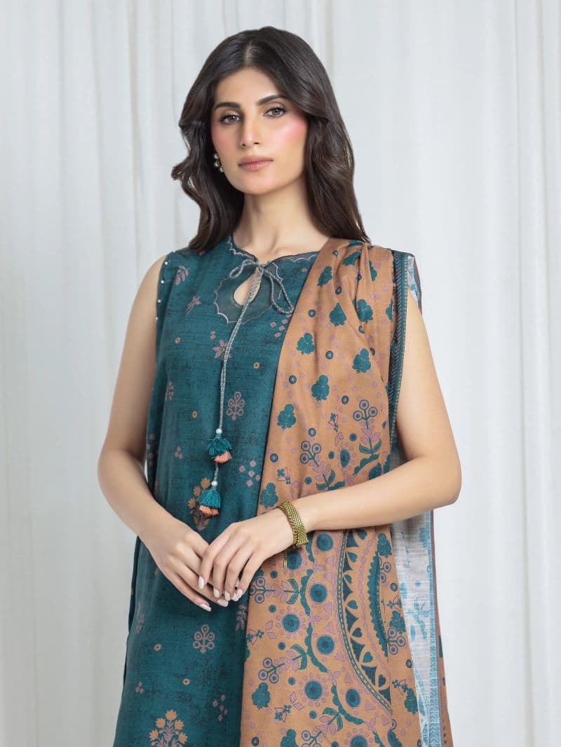 Printed Khaddar Suit - EWU6A3-37045-3P thumbnail