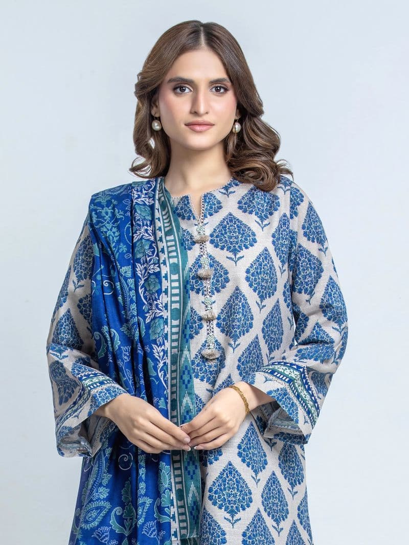 Printed Khaddar Suit - EWU6A3-37177-3P thumbnail