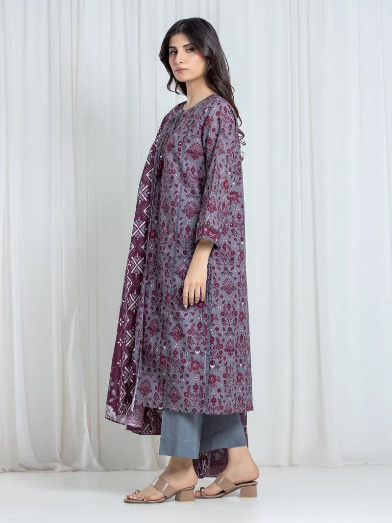 Printed Khaddar Suit - EWU6A3-37055-3P