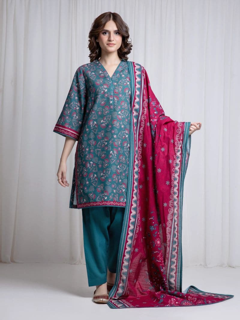 Printed Khaddar Suit - EWU6A3-37043-3P thumbnail