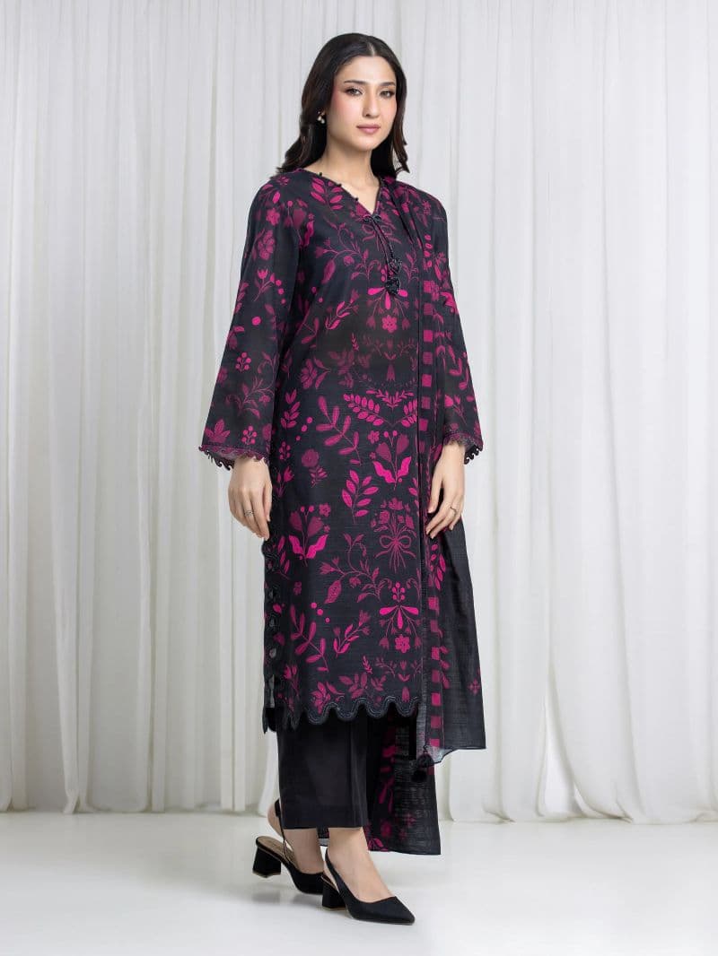 Printed Khaddar Suit - EWU6A3-37121-3P