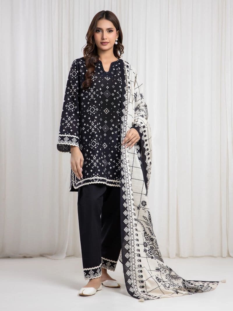 Printed Khaddar Suit - EWU6A3-37085-3P thumbnail