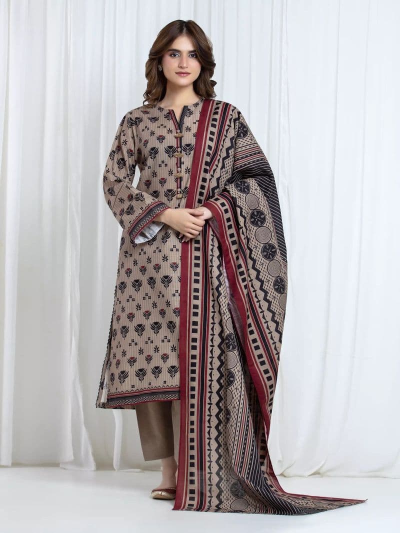 Printed Khaddar Suit - EWU6A3-37104-3P thumbnail