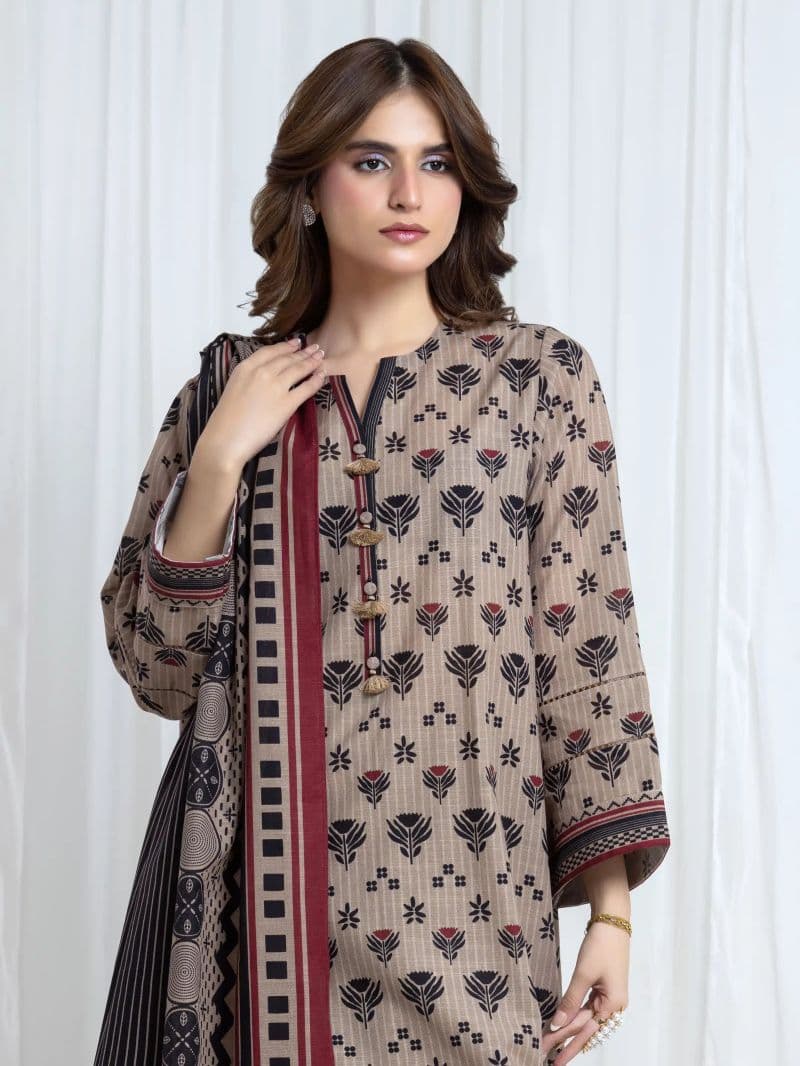 Printed Khaddar Suit - EWU6A3-37104-3P thumbnail