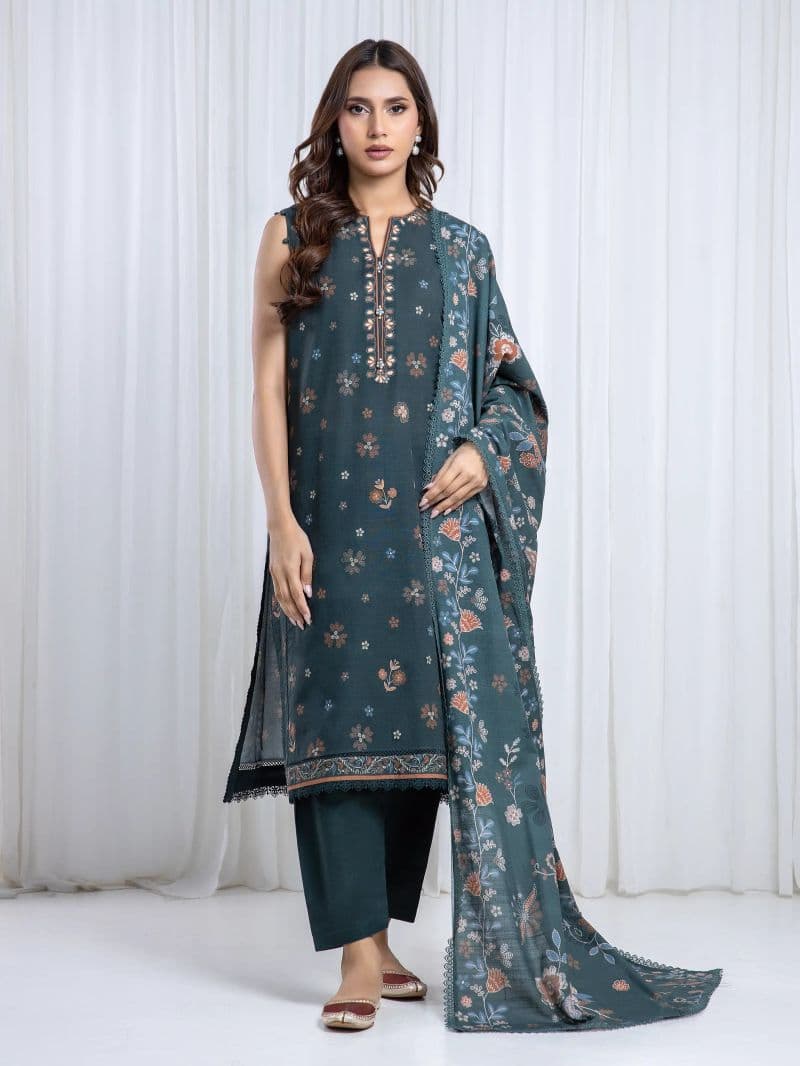 Printed Khaddar Suit - EWU6A3-37073-3P
