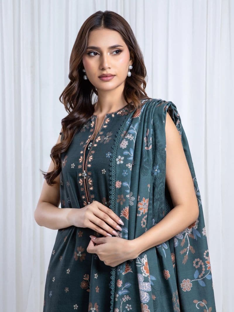 Printed Khaddar Suit - EWU6A3-37073-3P