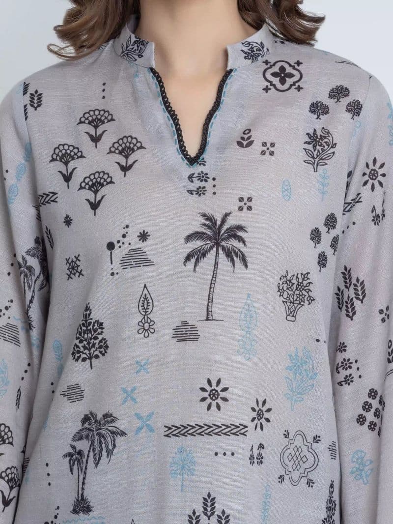 Printed Khaddar Suit - EWU6A3-37111-3P