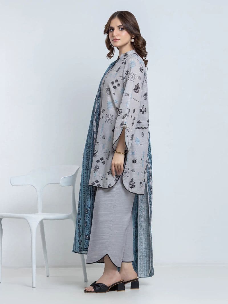 Printed Khaddar Suit - EWU6A3-37111-3P