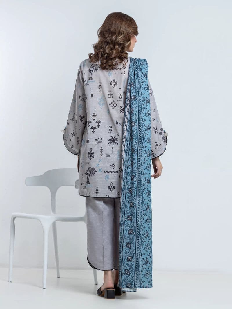Printed Khaddar Suit - EWU6A3-37111-3P
