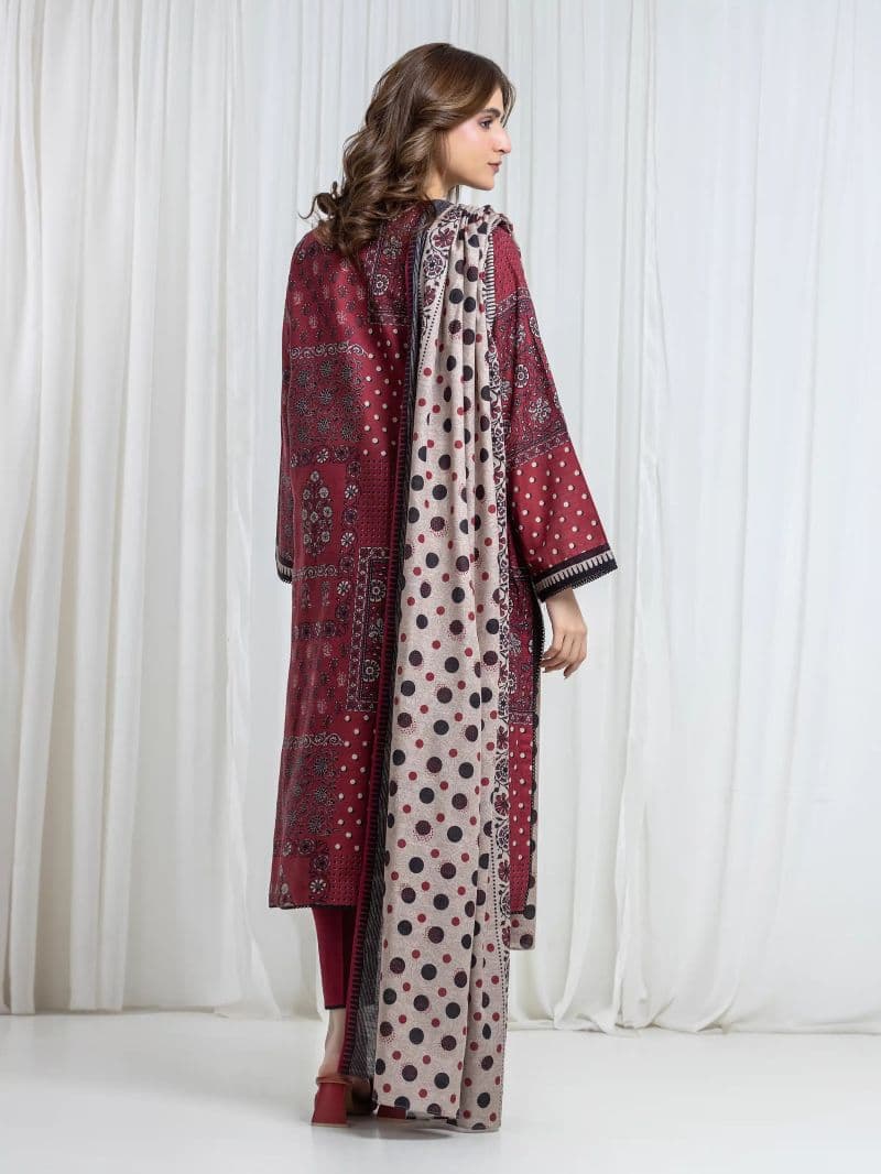 Printed Khaddar Suit - EWU6A3-37107-3P