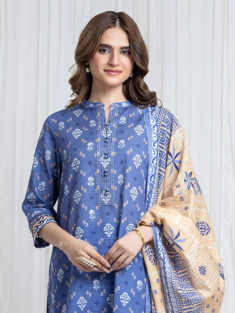 Printed Khaddar Suit - EWU6A3-37180-3P thumbnail