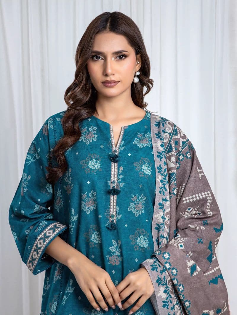 Printed Khaddar Suit - EWU6A3-37071-3P