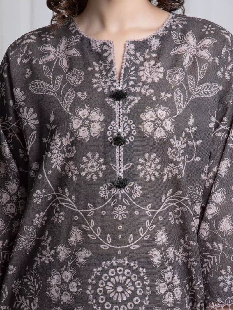Printed Khaddar Suit - EWU6A3-37041-3P