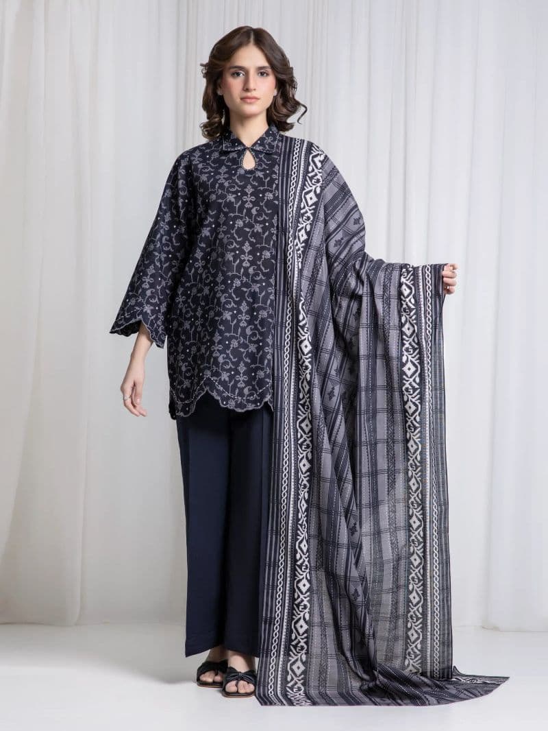 Printed Khaddar Suit - EWU6A3-37040-3P