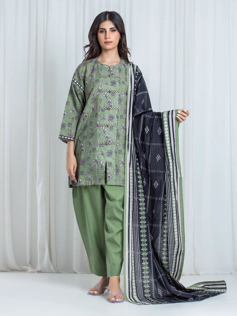 Printed Khaddar Suit - EWU6A3-37038-3P thumbnail