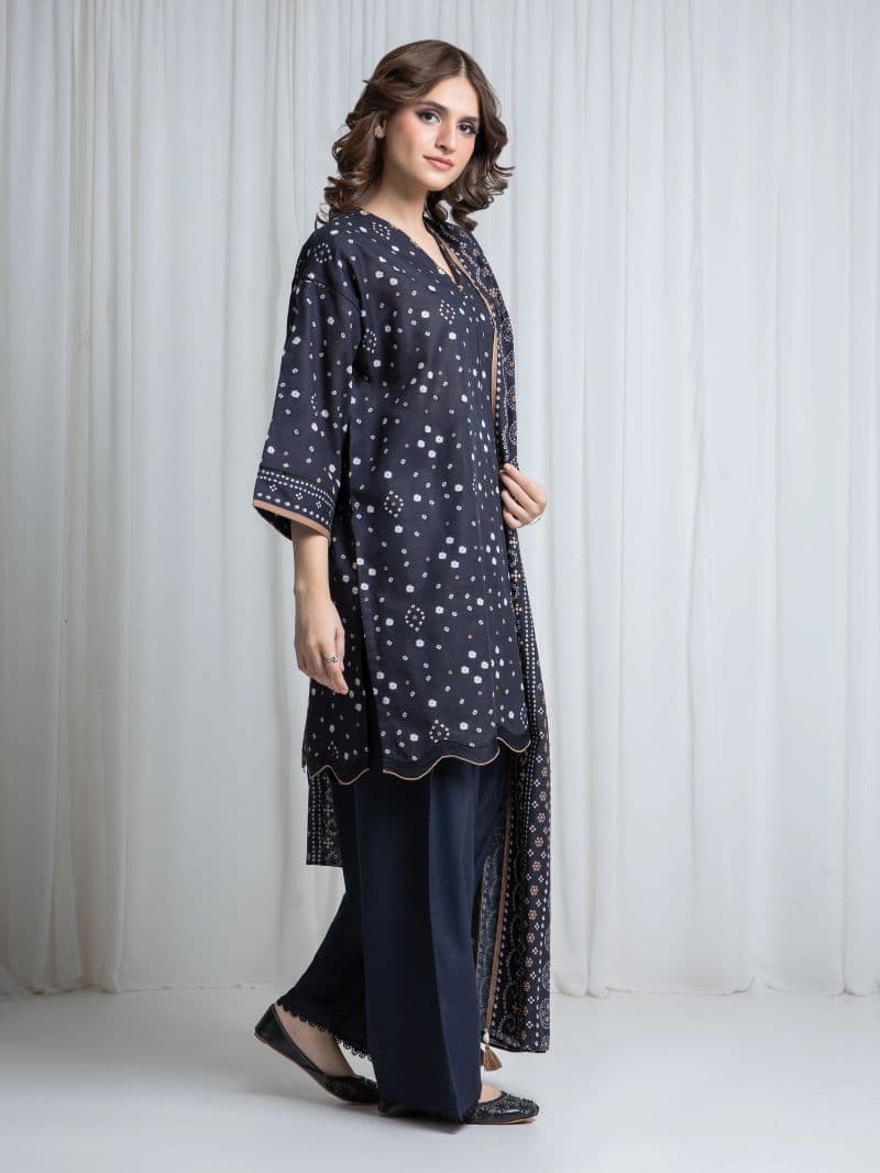 Printed Khaddar Suit - EWU6A3-37068-3P