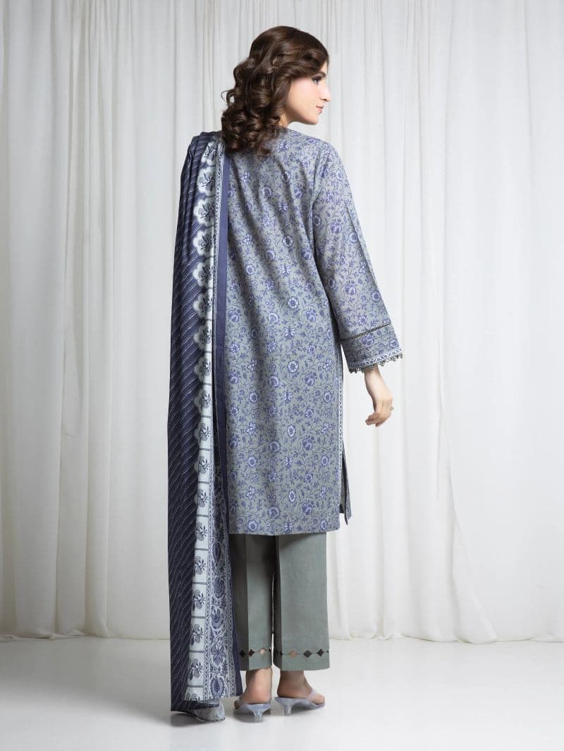 Printed Khaddar Suit - EWU6A3-37054-3P thumbnail