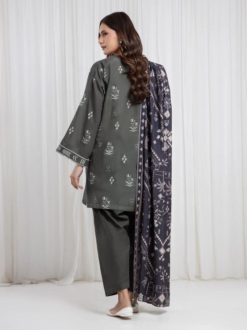 Printed Khaddar Suit - EWU6A3-37082-3P