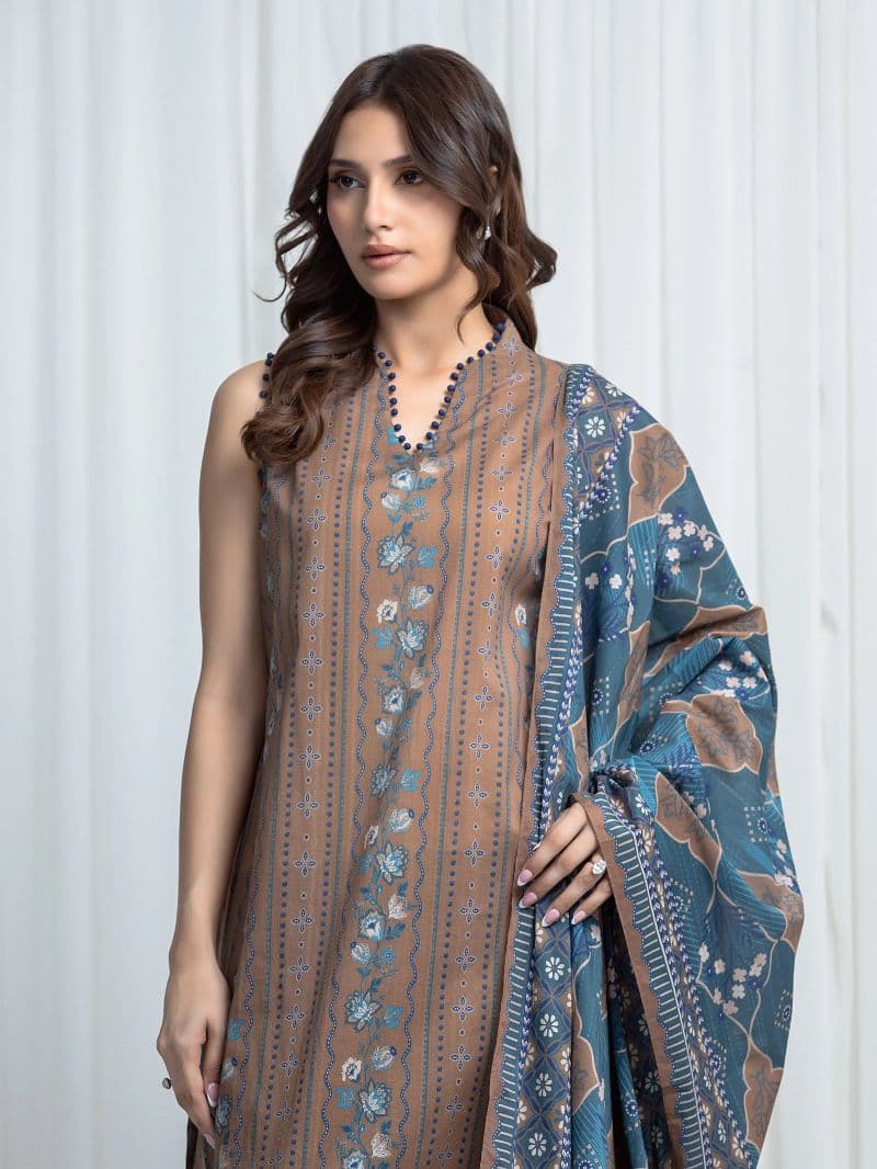 Printed Khaddar Suit - EWU6A3-37012-3P thumbnail