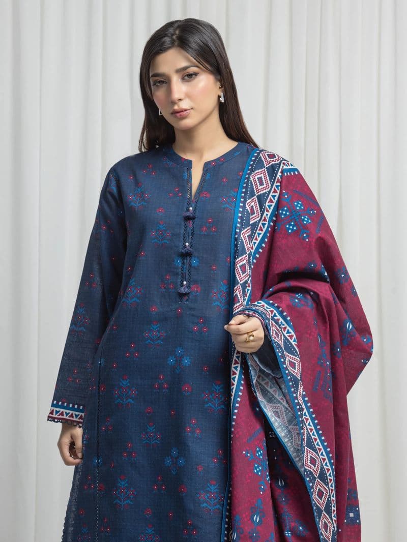 Printed Khaddar Suit - EWU6A3-37037-3P thumbnail