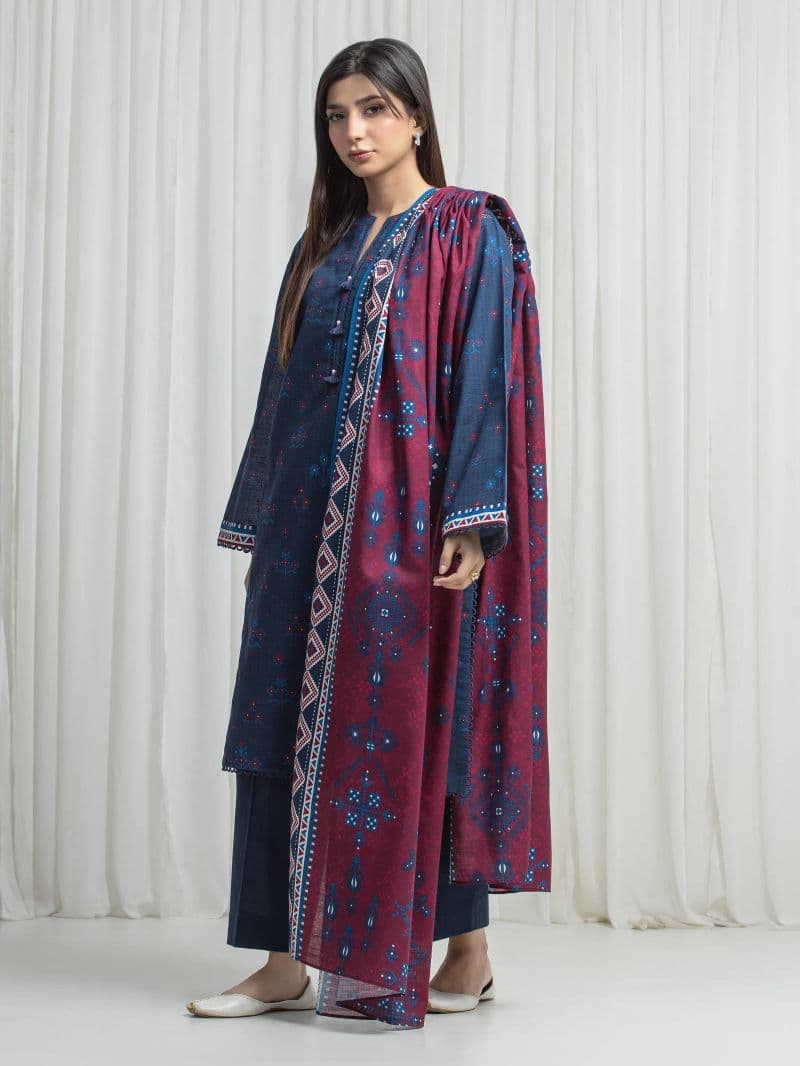 Printed Khaddar Suit - EWU6A3-37037-3P thumbnail