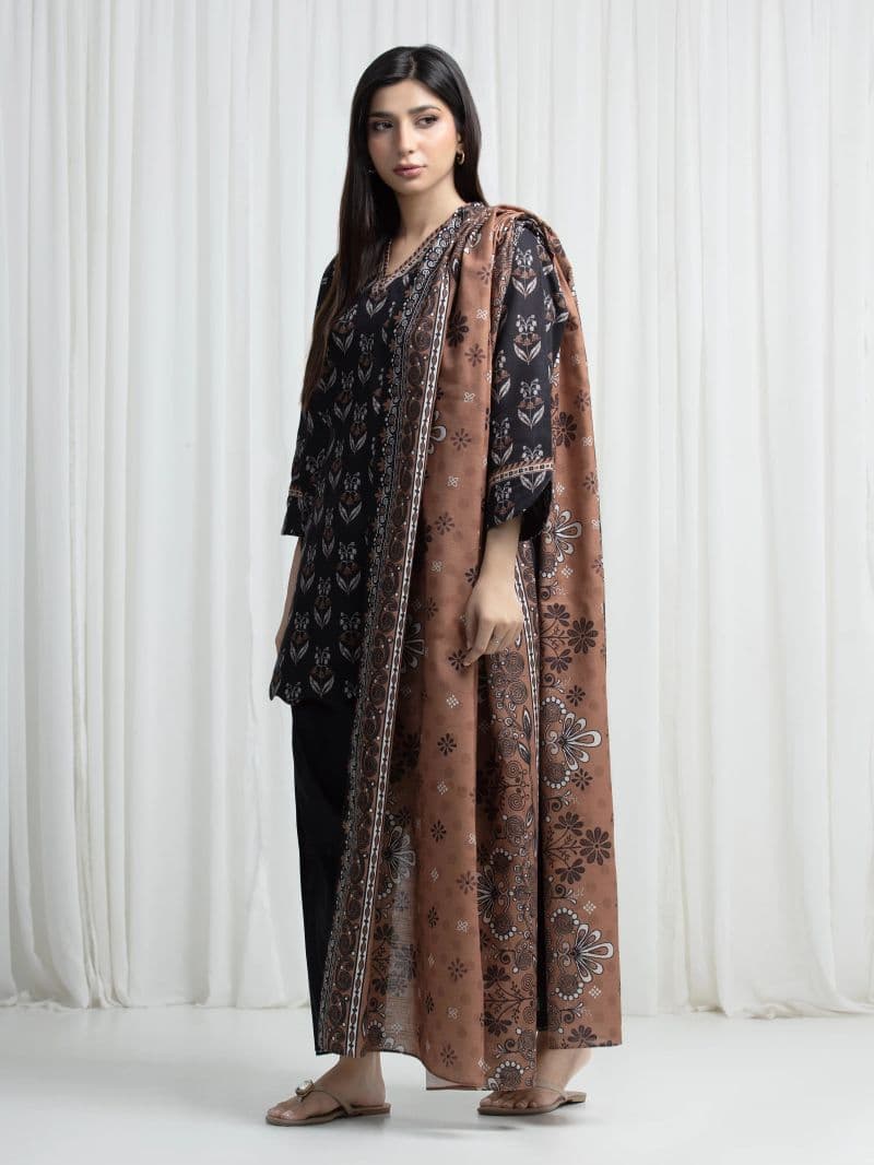 Printed Khaddar Suit - EWU6A3-37011-3P thumbnail