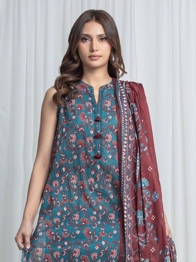 Printed Khaddar Suit - EWU6A3-37021-3P thumbnail