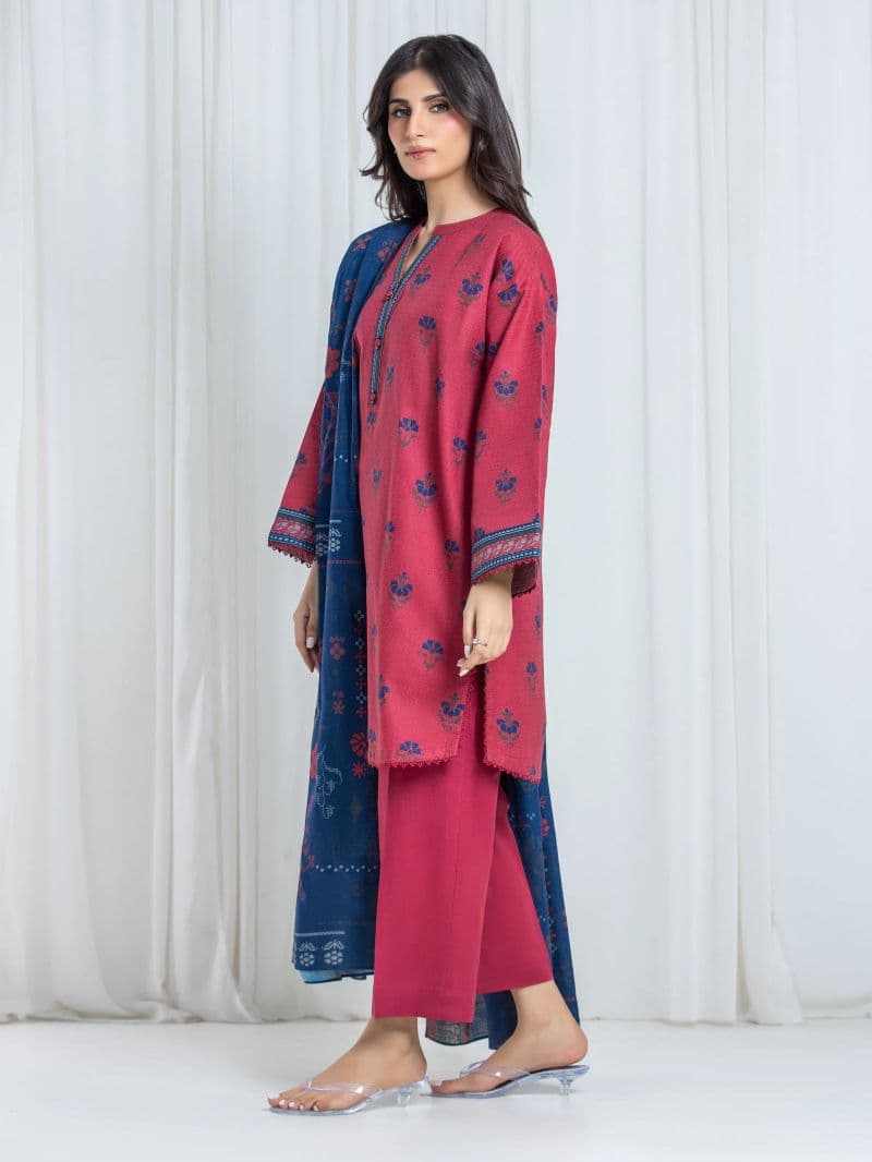 Printed Khaddar Suit - EWU6A3-37047-3P