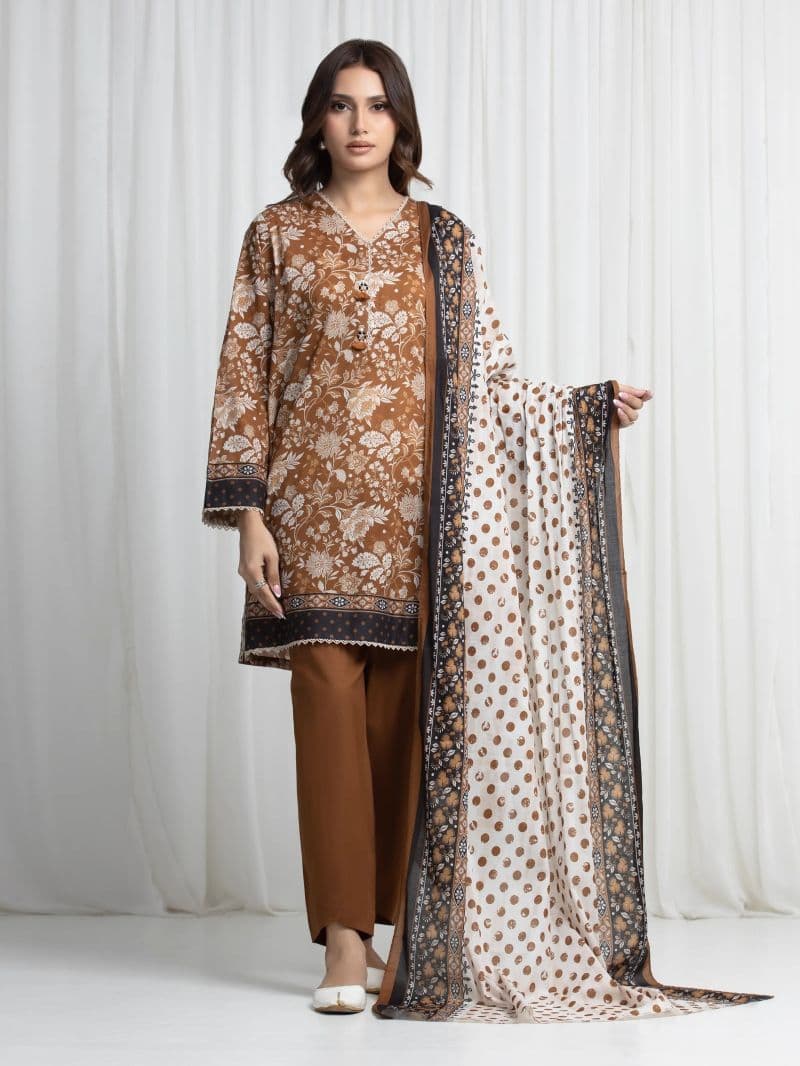 Printed Khaddar Suit - EWU6A3-37025-3P thumbnail
