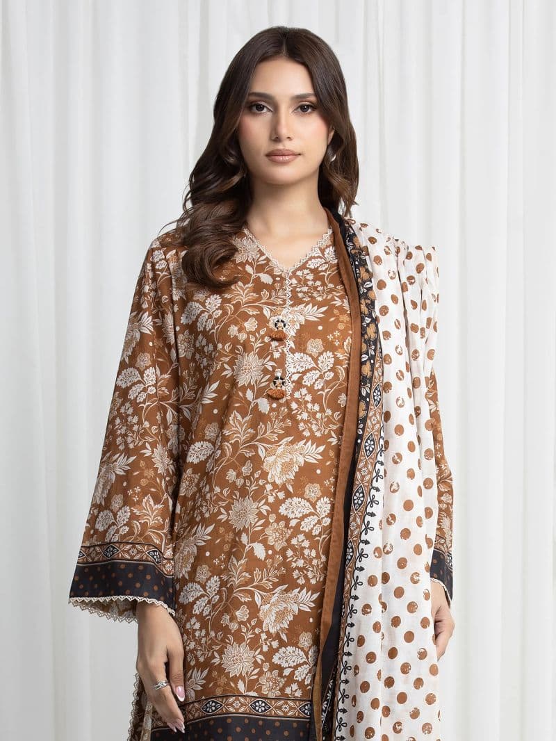 Printed Khaddar Suit - EWU6A3-37025-3P thumbnail