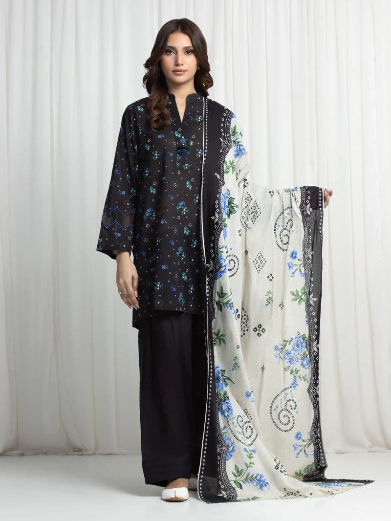 Printed Khaddar Suit - EWU6A3-37014-3P thumbnail