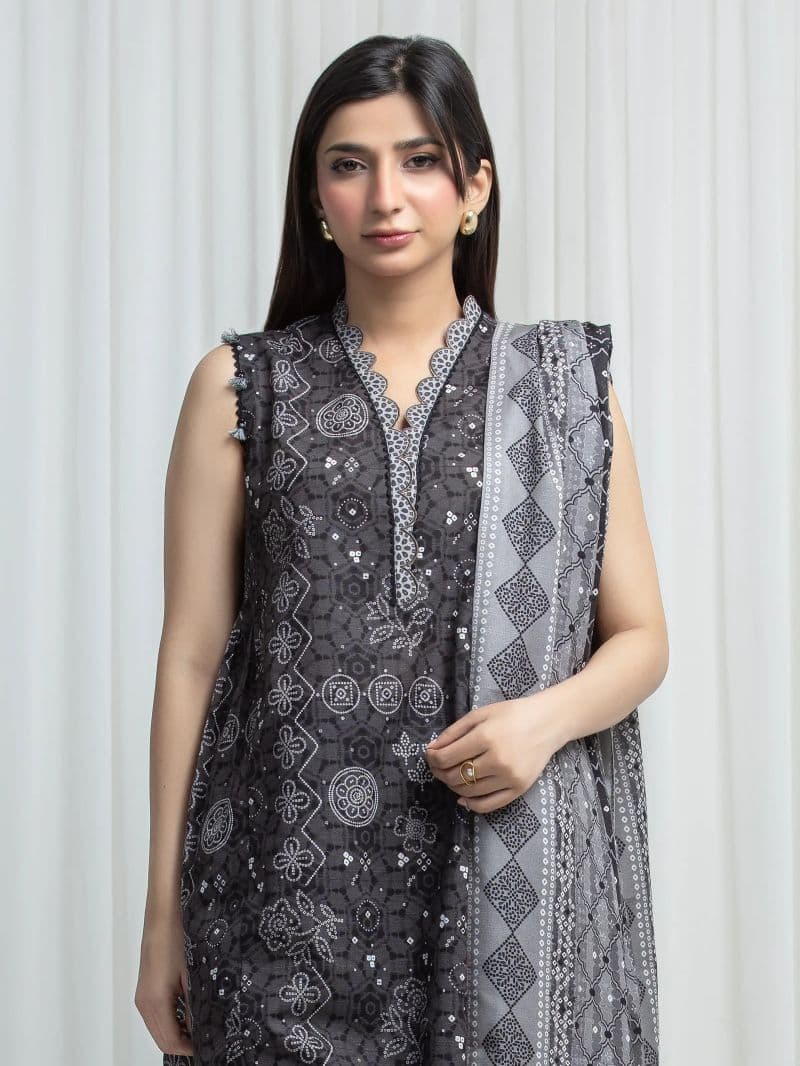 Printed Khaddar Suit - EWU6A3-37008-3P thumbnail