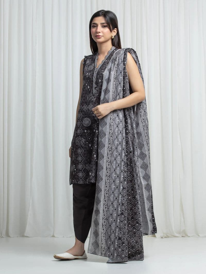 Printed Khaddar Suit - EWU6A3-37008-3P thumbnail