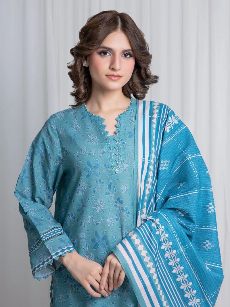 Printed Khaddar Suit - EWU6A3-37039-3P