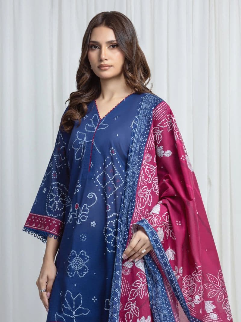 Printed Khaddar Suit - EWU6A3-37018-3P