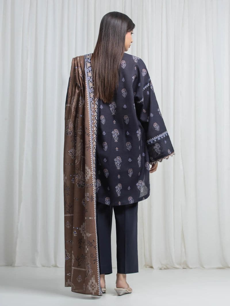 Printed Khaddar Suit - EWU6A3-37034-3P