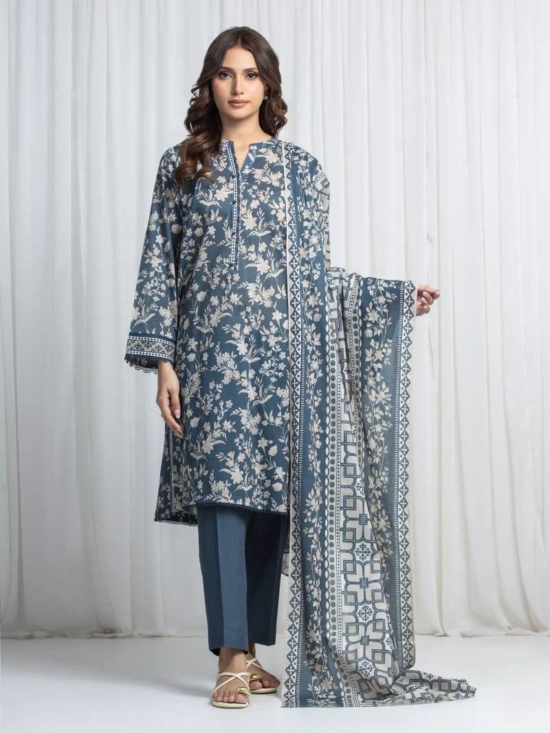 Printed Khaddar Suit - EWU6A3-37026-3P thumbnail